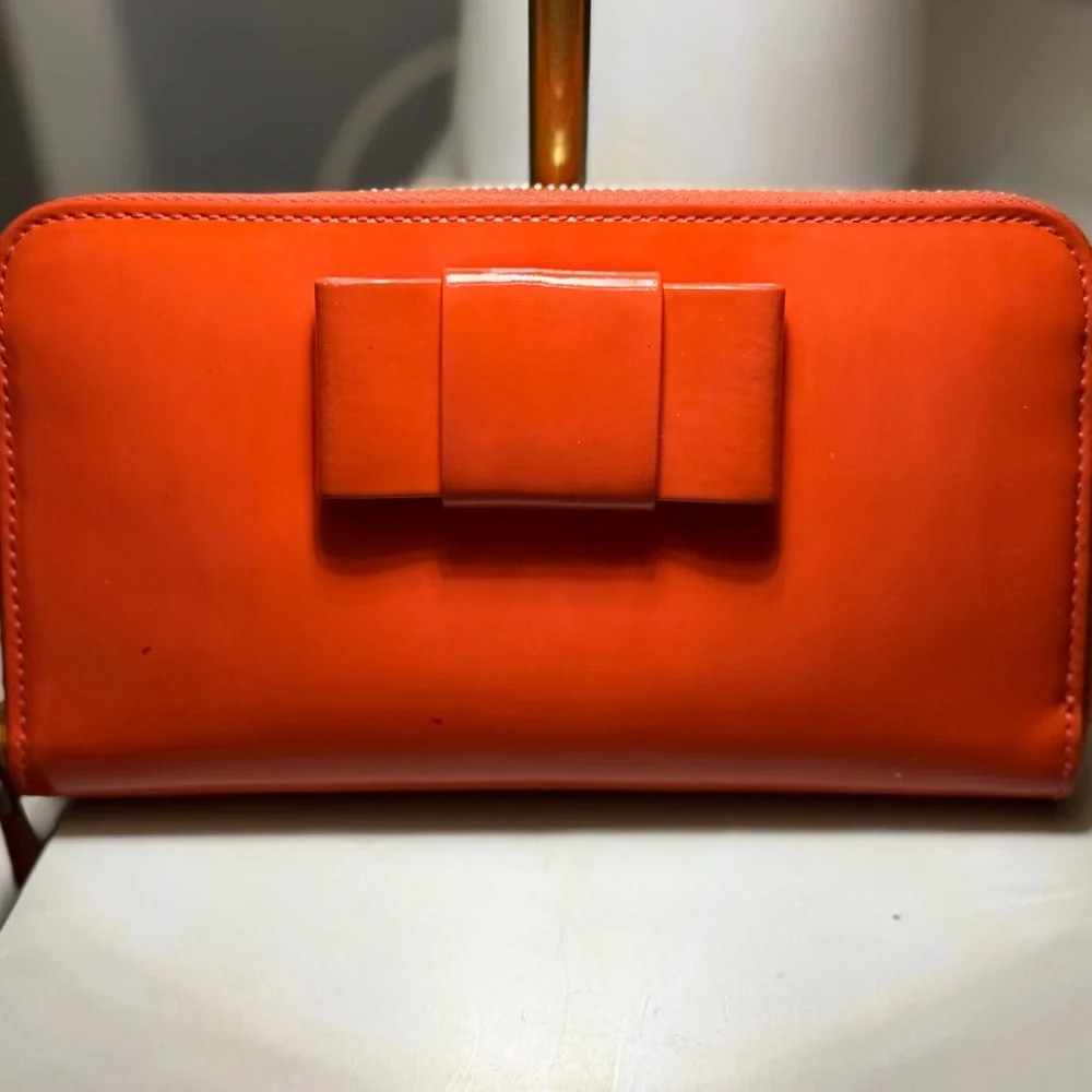 Miu Miu Bright Orange Leather Clutch